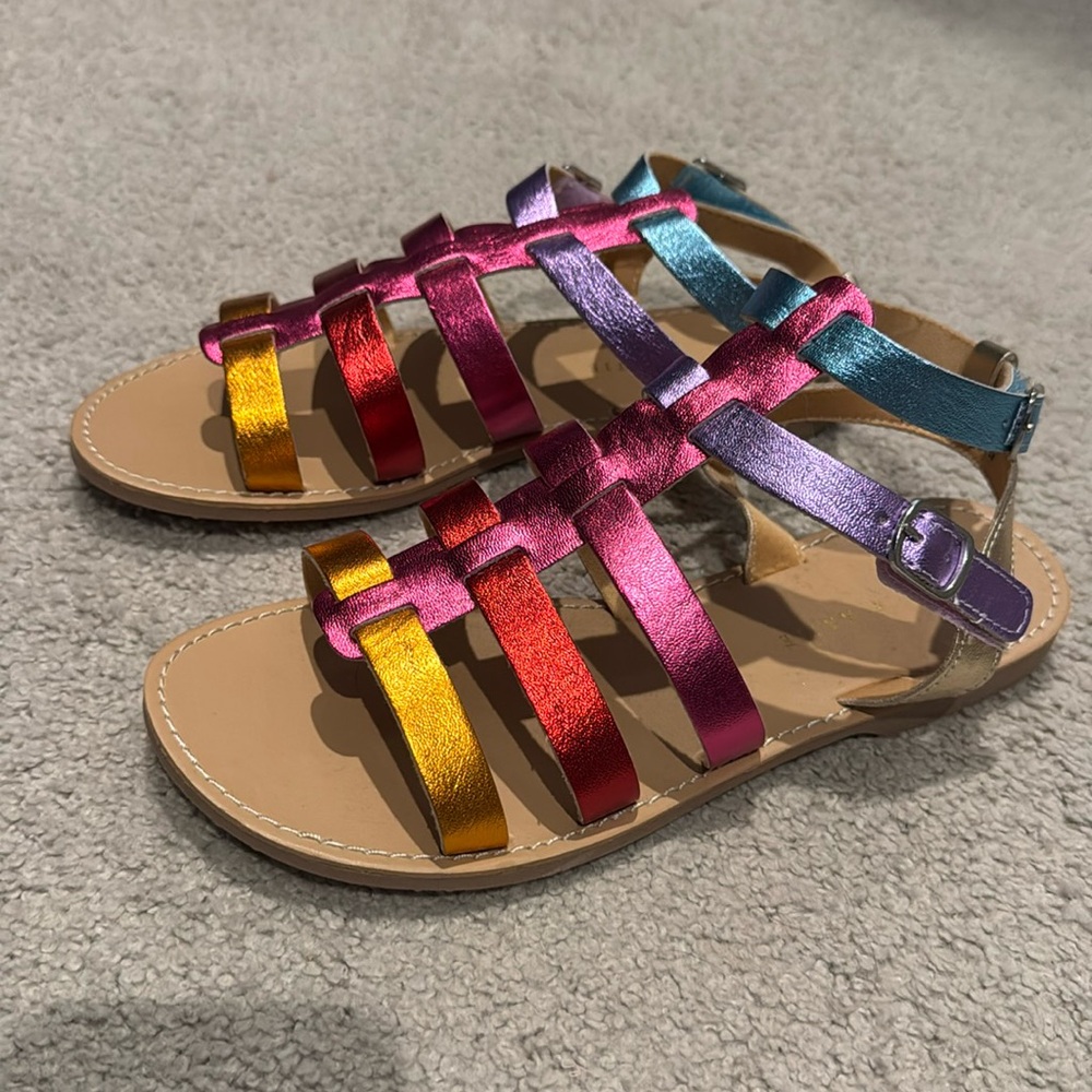 Kelly & Katie metallic rainbow gladiator sandals NEW without tags never worn
